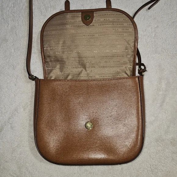Lauren Ralph Lauren Leather Crossbody Saddlebag - Picture 8 of 11